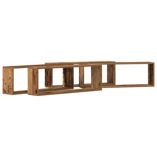Wandregal 4 pcs Altes Holz 80 x 15 x 26 cm Holzwerkstoff