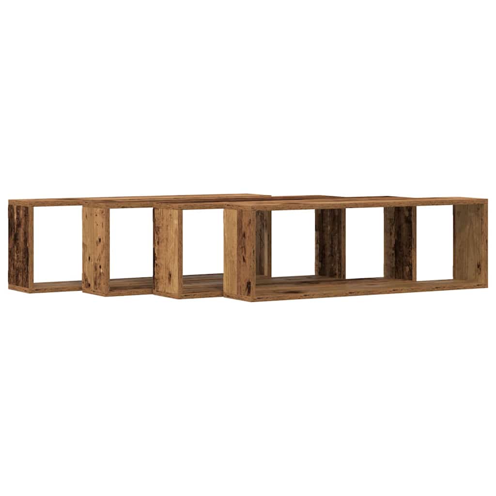 Wandregal 4 pcs Altes Holz 80 x 15 x 26 cm Holzwerkstoff