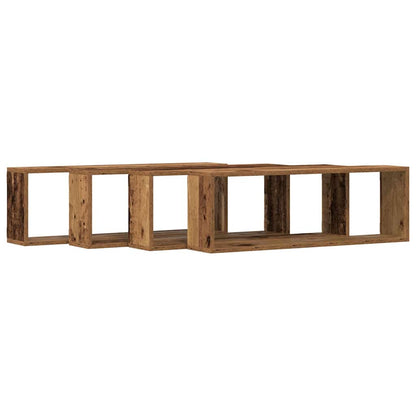 Wandregal 4 pcs Altes Holz 80 x 15 x 26 cm Holzwerkstoff