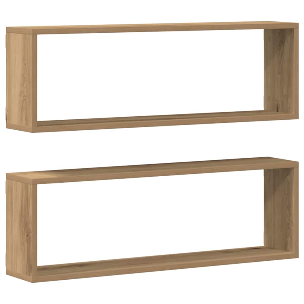 Wandregal mit Regal 2 pcs Handwerklich gefertigter Eichenholz