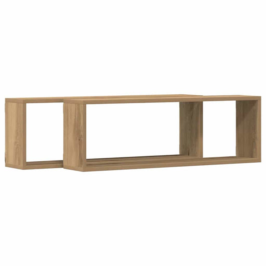 Wandregal mit Regal 2 pcs Handwerklich gefertigter Eichenholz