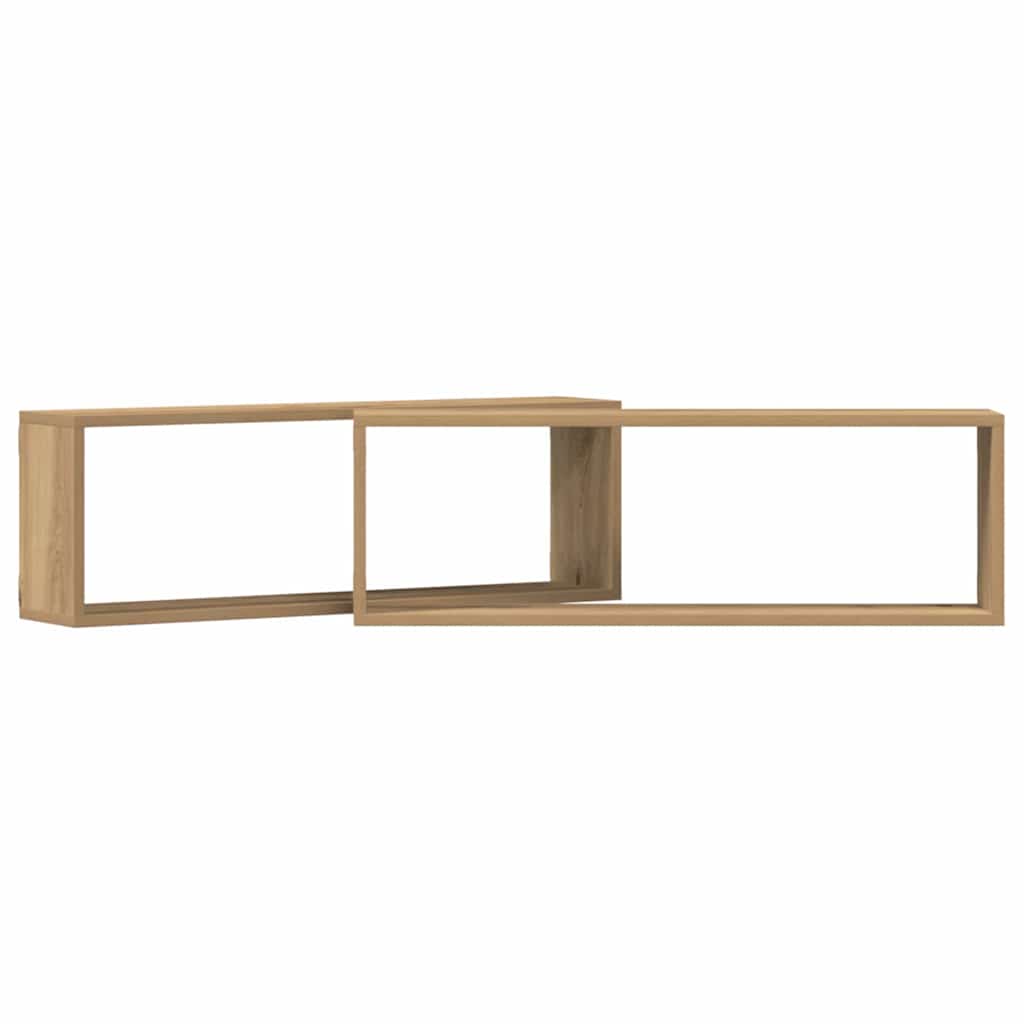 Wandregal mit Regal 2 pcs Handwerklich gefertigter Eichenholz