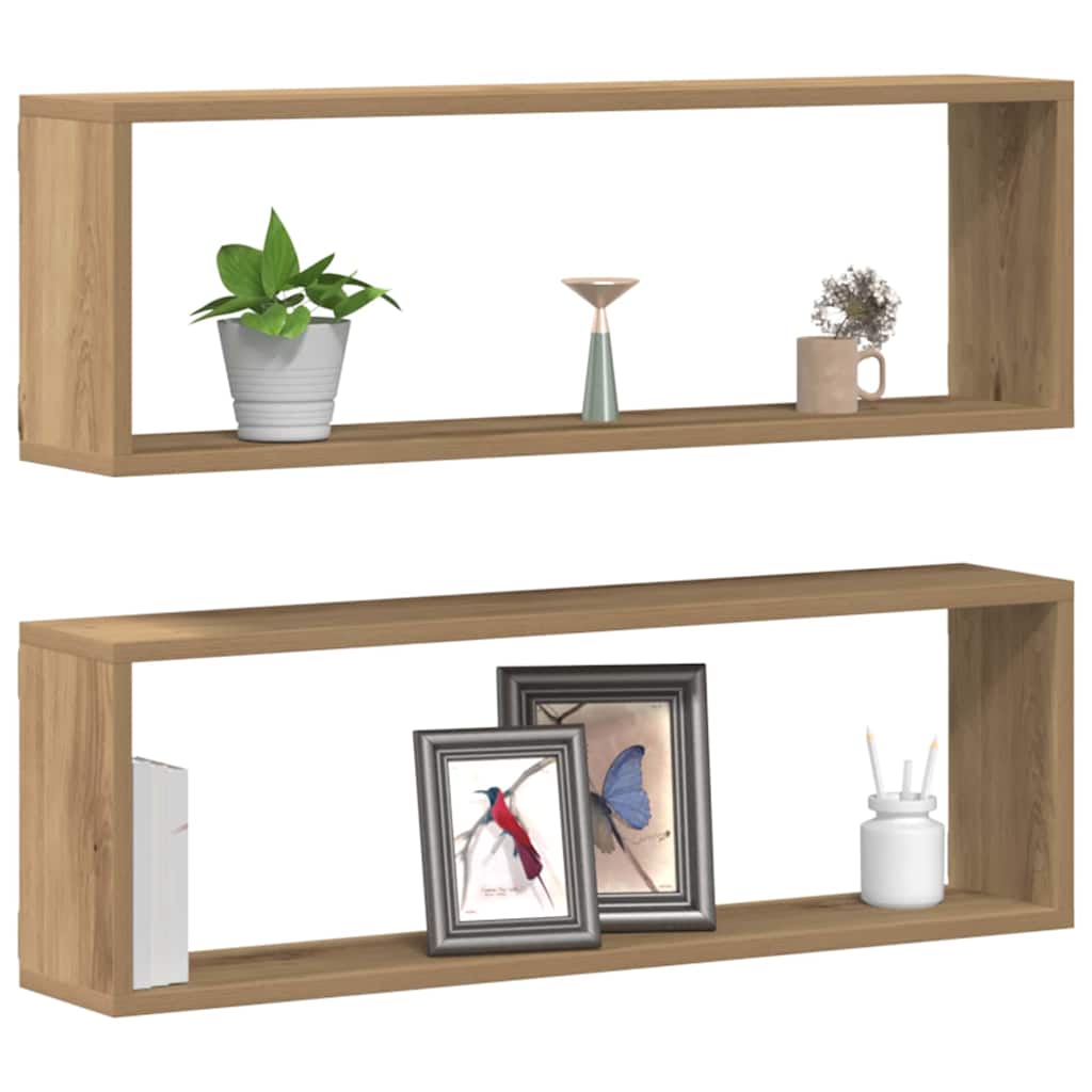 Wandregal mit Regal 2 pcs Handwerklich gefertigter Eichenholz
