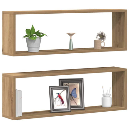 Wandregal mit Regal 2 pcs Handwerklich gefertigter Eichenholz