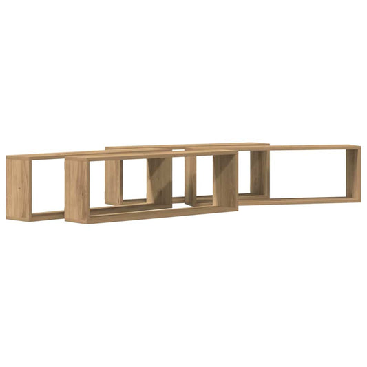 Wandregal mit Regal 4 pcs Handwerklich gefertigter Eichenholz