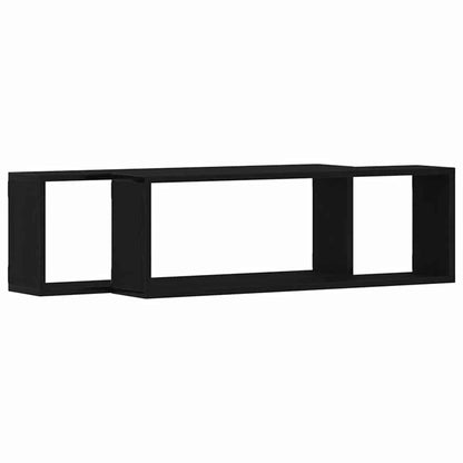 Wandregal 2 pcs Schwarz Eiche 80 x 15 x 26 cm Holzwerkstoff