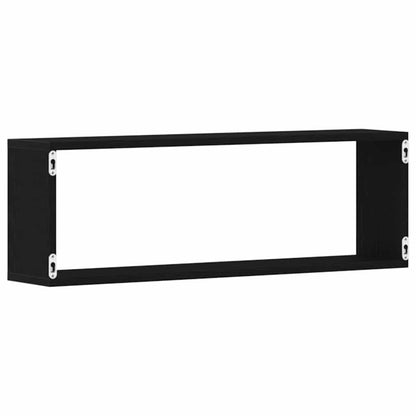 Wandregal 2 pcs Schwarz Eiche 80 x 15 x 26 cm Holzwerkstoff