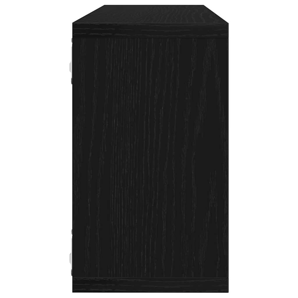 Wandregal 2 pcs Schwarz Eiche 80 x 15 x 26 cm Holzwerkstoff