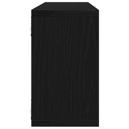 Wandregal 2 pcs Schwarz Eiche 80 x 15 x 26 cm Holzwerkstoff