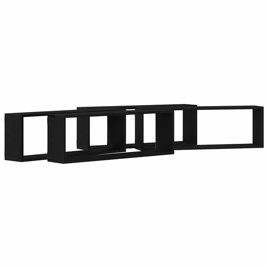 Wandregal 4 pcs Schwarz Eiche 80 x 15 x 26 cm Holzwerkstoff