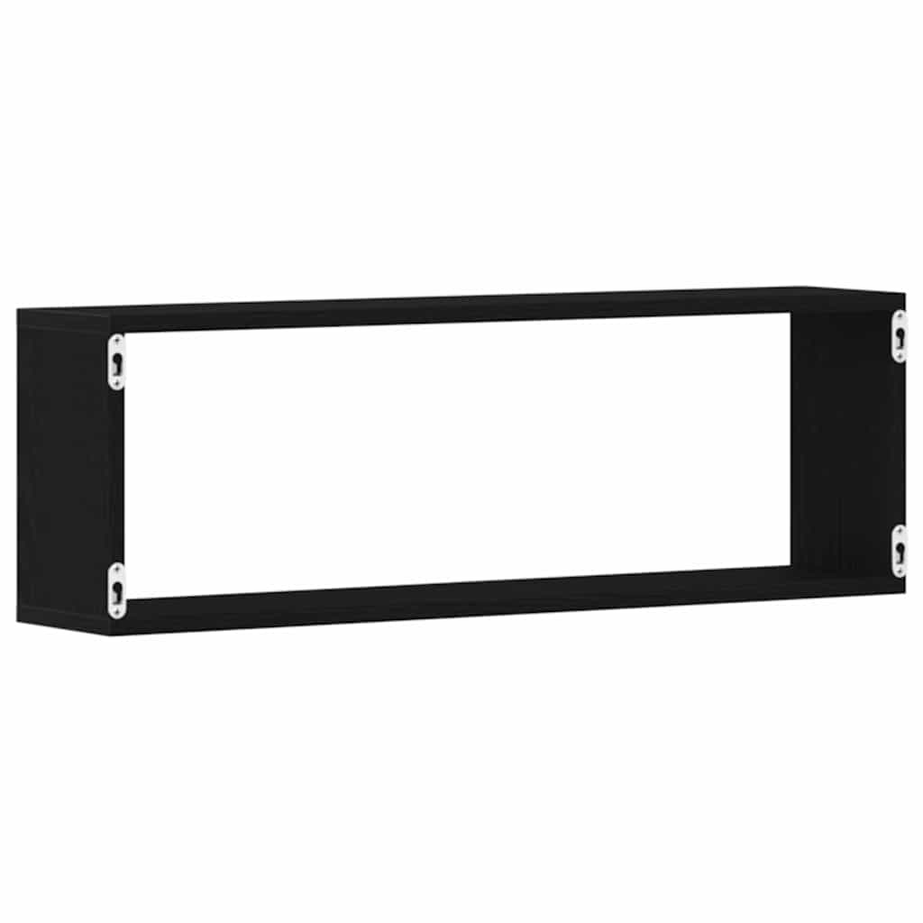 Wandregal 4 pcs Schwarz Eiche 80 x 15 x 26 cm Holzwerkstoff