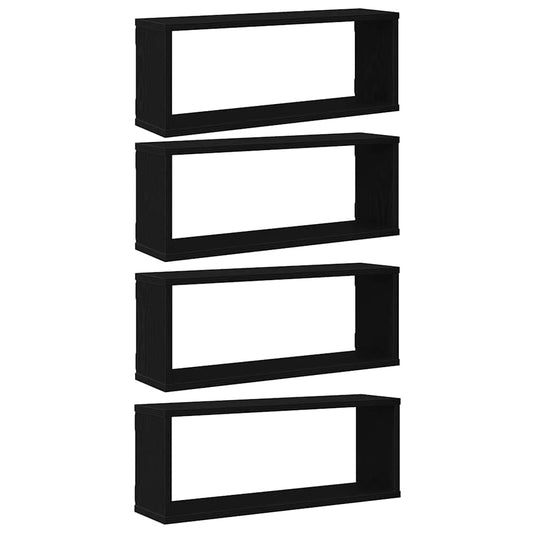 Wandregale 4 pcs Schwarze Eiche 60 x 15 x 23 cm Holzwerkstoff