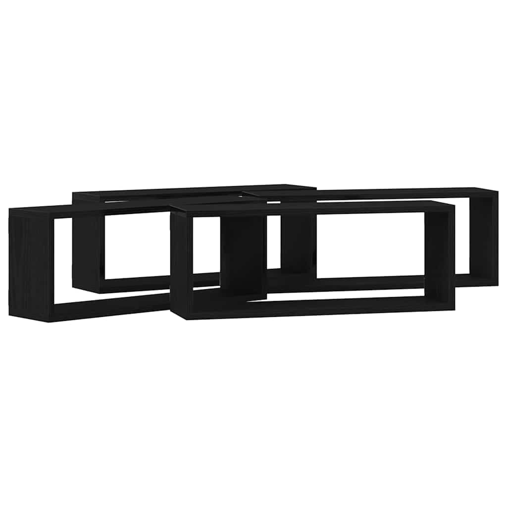Wandregale 4 pcs Schwarze Eiche 60 x 15 x 23 cm Holzwerkstoff