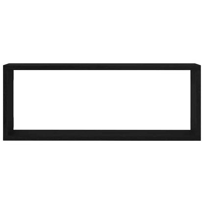 Wandregale mit Regal 4 pcs Schwarz Eichen-Optik 60 x 15 x 23 cm