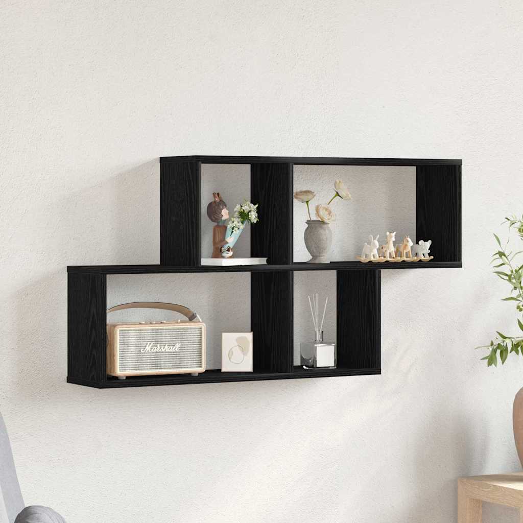 Wandregal Schwarze Eiche 76 x 15 x 53 cm Holzwerkstoff