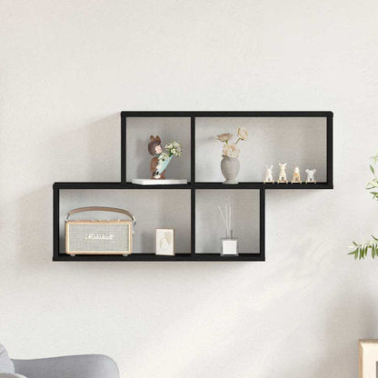 Wandregal Schwarze Eiche 76 x 15 x 53 cm Holzwerkstoff