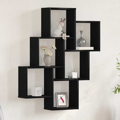 Wandregal Schwarze Eiche 78 x 15 x 92 cm Holzwerkstoff