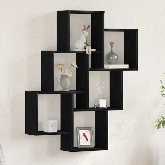 Wandregal Schwarze Eiche 78 x 15 x 92 cm Holzwerkstoff