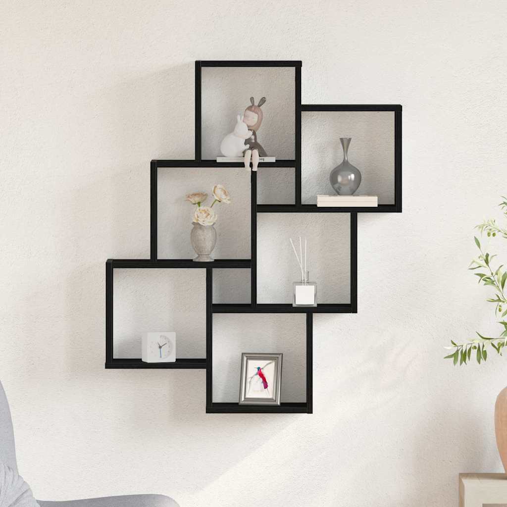 Wandregal Schwarze Eiche 78 x 15 x 92 cm Holzwerkstoff