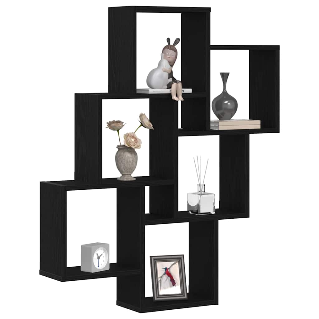 Wandregal Schwarze Eiche 78 x 15 x 92 cm Holzwerkstoff