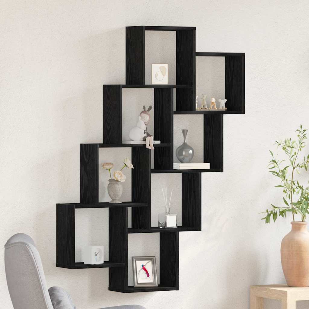 Wandregal Schwarze Eiche 90 x 15 x 119,5 cm Holzwerkstoff