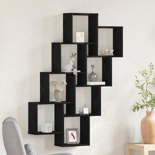 Wandregal Schwarze Eiche 90 x 15 x 119,5 cm Holzwerkstoff