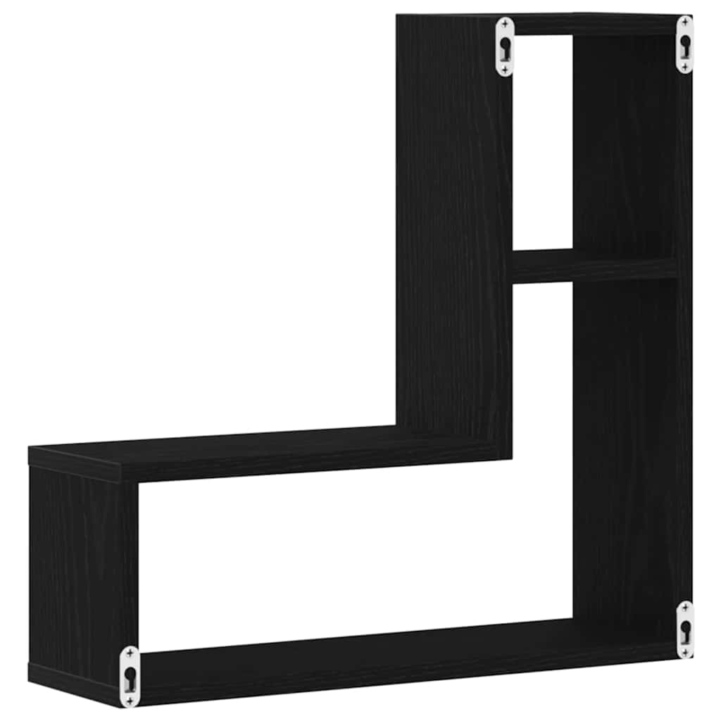 Wandregale 2 pcs Schwarze Eiche 50 x 15 x 85 cm Holzwerkstoff