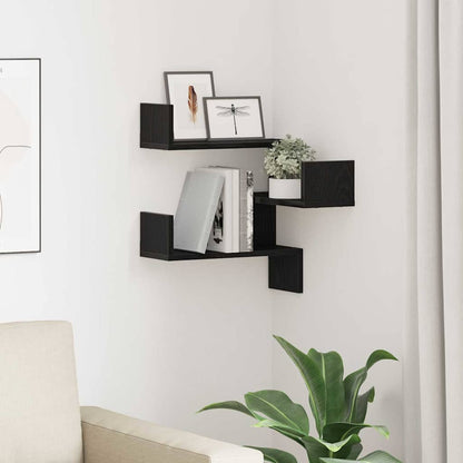 Wand-Eckregal Schwarze Eiche 40 x 40 x 49,5 cm Holzwerkstoff