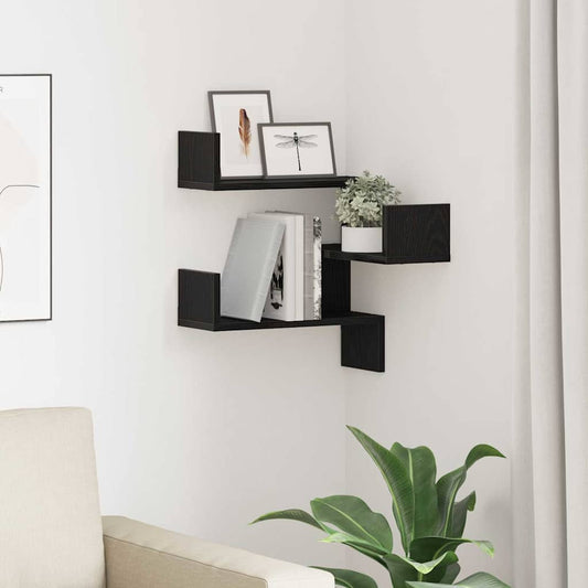 Wand-Eckregal Schwarze Eiche 40 x 40 x 49,5 cm Holzwerkstoff