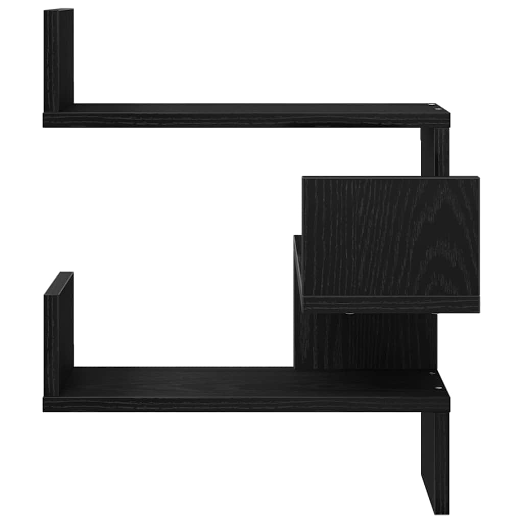Wand-Eckregal mit Regal 2 pcs Schwarze Eiche 40 x 40 x 49,5 cm
