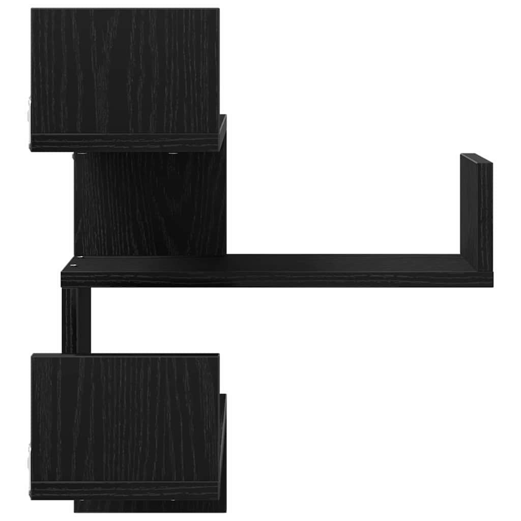 Wand-Eckregal mit Regal 2 pcs Schwarze Eiche 40 x 40 x 49,5 cm