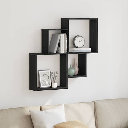 Wandwürfelregal Schwarze Eiche 80 x 15 x 78,5 cm Holzwerkstoff