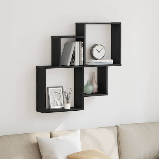 Wandwürfelregal Schwarze Eiche 80 x 15 x 78,5 cm Holzwerkstoff
