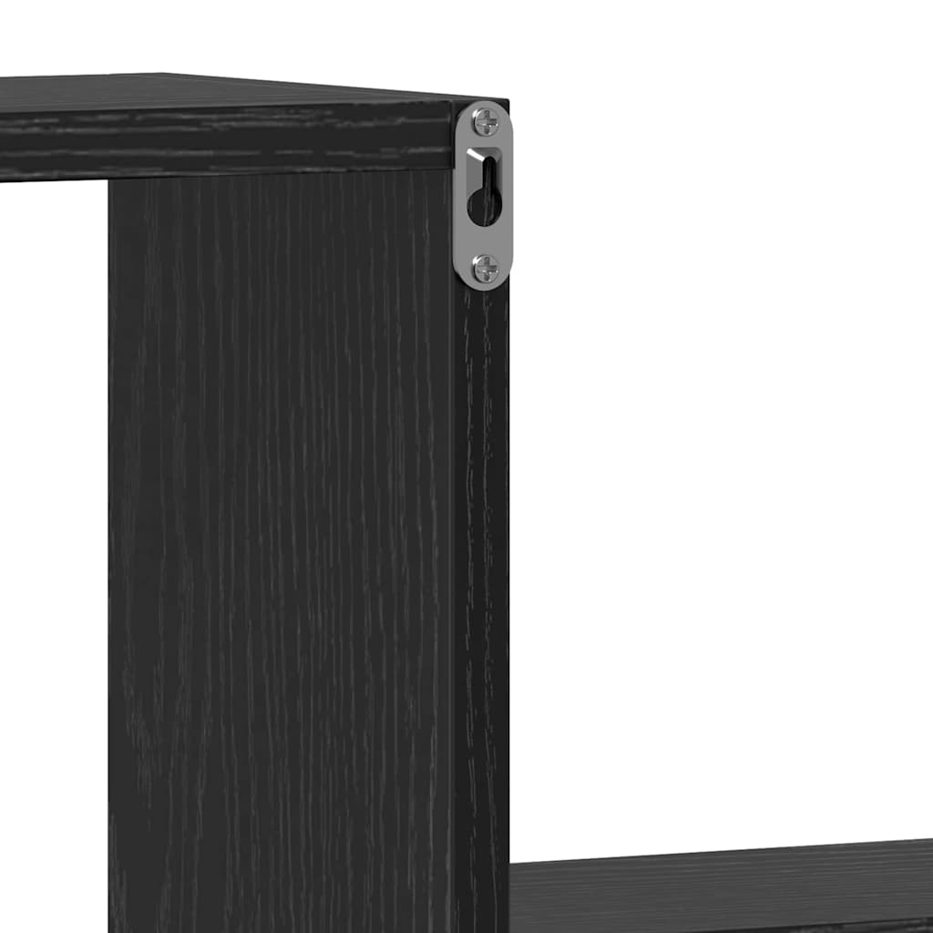 Wandregal 2 pcs Schwarze Eiche 100 x 15 x 20 cm Holzwerkstoff