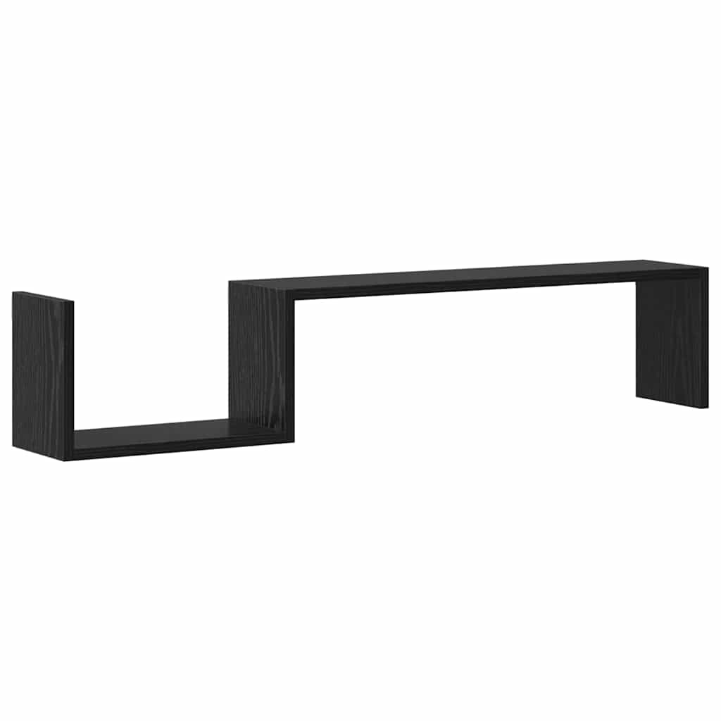 Wandregal 2 pcs Schwarze Eiche 100 x 15 x 20 cm Holzwerkstoff