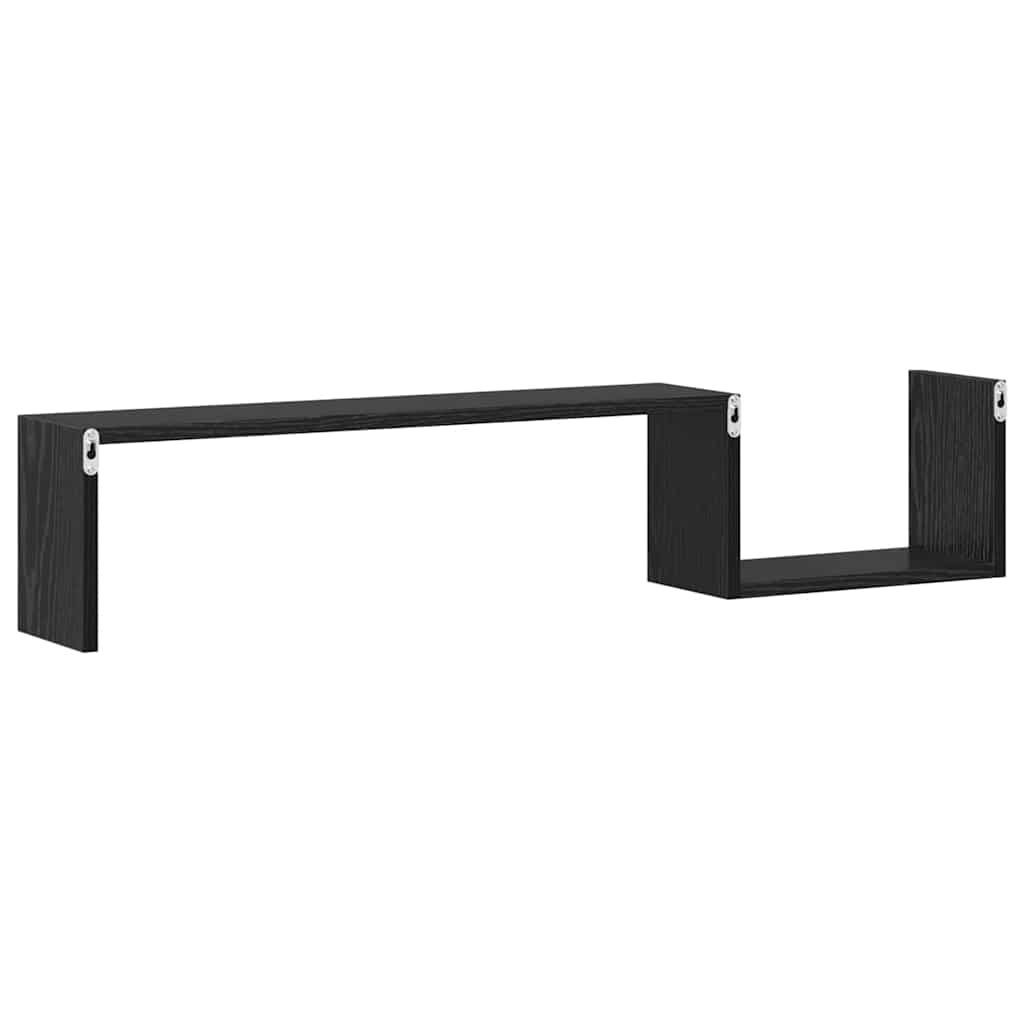 Wandregal 2 pcs Schwarze Eiche 100 x 15 x 20 cm Holzwerkstoff
