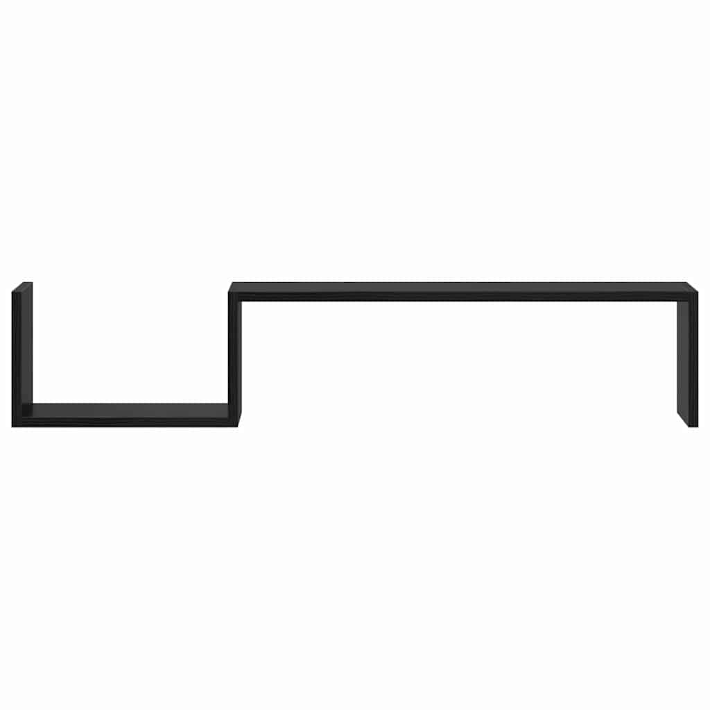 Wandregal 2 pcs Schwarze Eiche 100 x 15 x 20 cm Holzwerkstoff