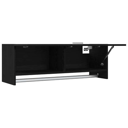 Kleiderschrank mit Tür Schwarz 100 x 32.5 x 35 cm Holzwerkstoff