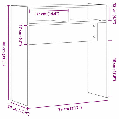 Konsolentisch Schwarze Eiche 78 x 30 x 80 cm Holzwerkstoff