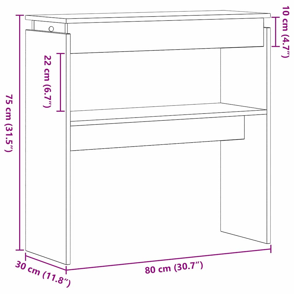 Konsolentisch Schwarze Eiche 80 x 30 x 80 cm Holzwerkstoff