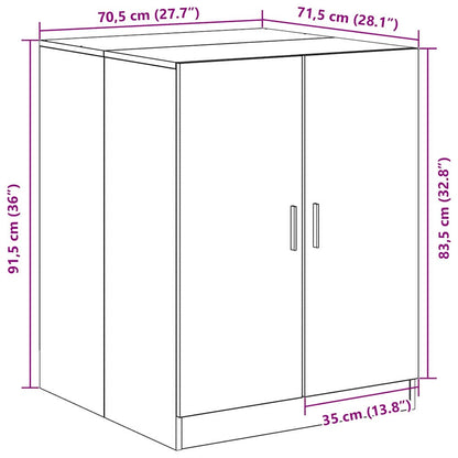 Waschmaschinenschrank Schwarze Eiche 70.5 x 71.5 x 91.5 cm
