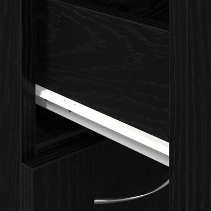 Badezimmerschrank mit Tür Schwarz Eichen-Optik 25 x 25 x 170 cm