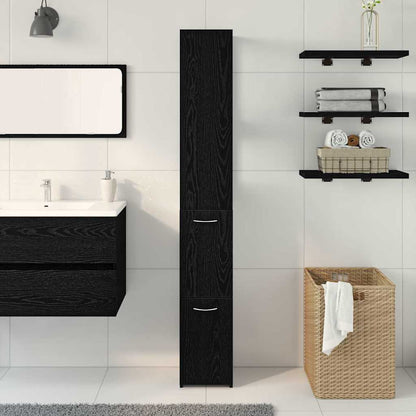 Badezimmerschrank Schwarze Eiche 25 x 25 x 170 cm Holzwerkstoff