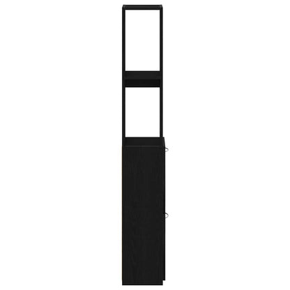 Badezimmerschrank Schwarze Eiche 25 x 25 x 170 cm Holzwerkstoff