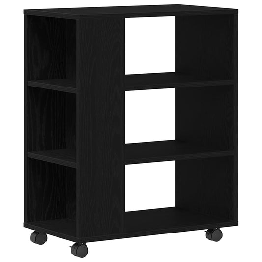 Aufbewahrungsschrank mit Rad Schwarze Eiche 60 x 35 x 75 cm