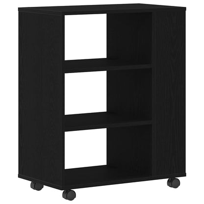 Aufbewahrungsschrank mit Rad Schwarze Eiche 60 x 35 x 75 cm