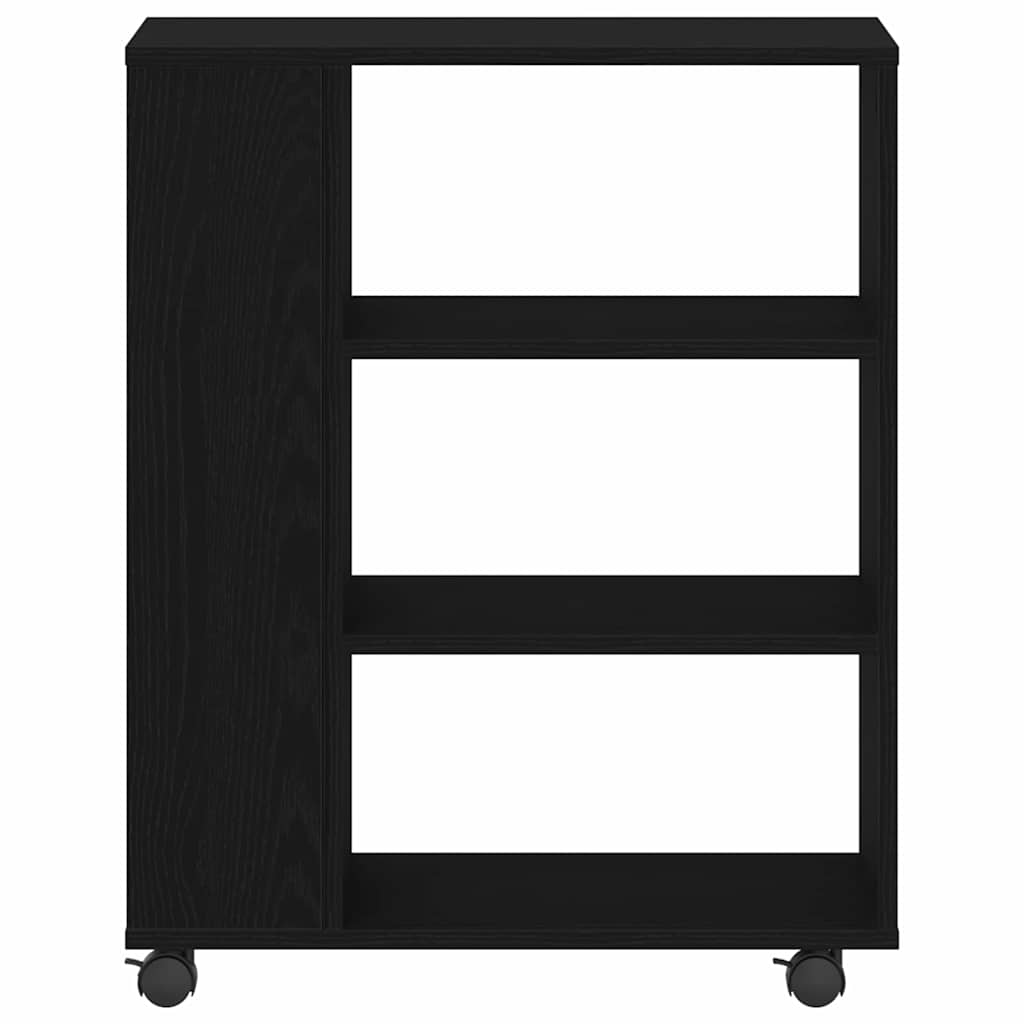 Aufbewahrungsschrank mit Rad Schwarze Eiche 60 x 35 x 75 cm