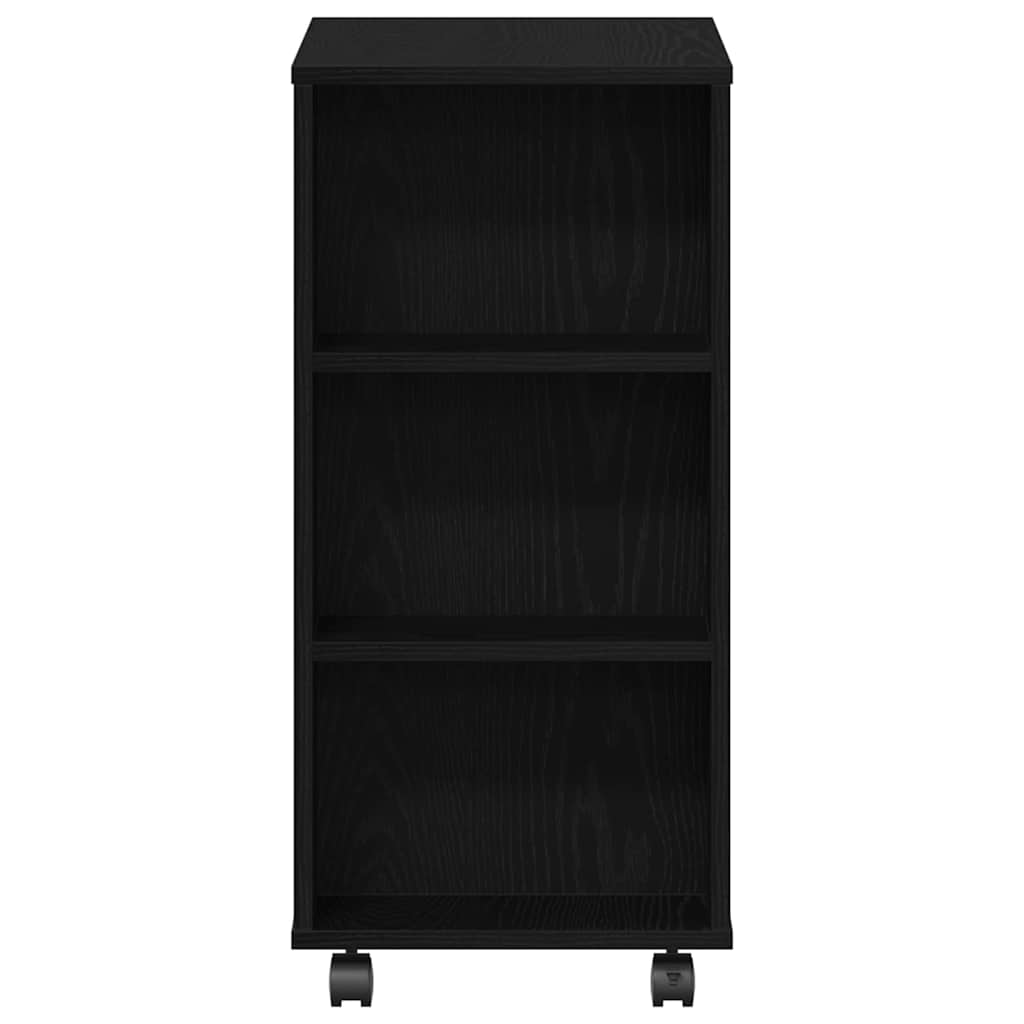 Aufbewahrungsschrank mit Rad Schwarze Eiche 60 x 35 x 75 cm