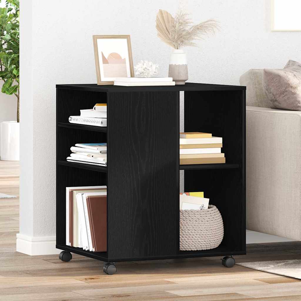Aufbewahrungsschrank mit Rad Schwarze Eiche 60 x 53 x 72,5 cm