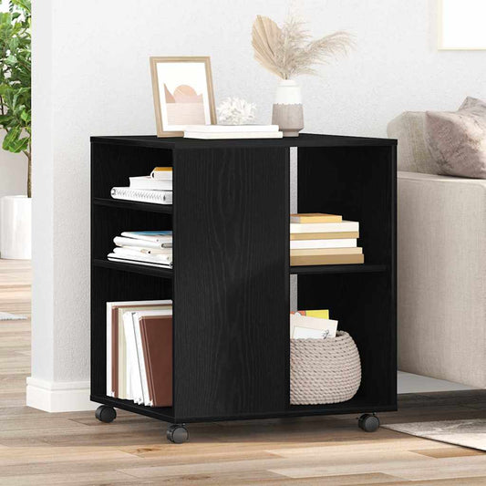 Aufbewahrungsschrank mit Rad Schwarze Eiche 60 x 53 x 72,5 cm